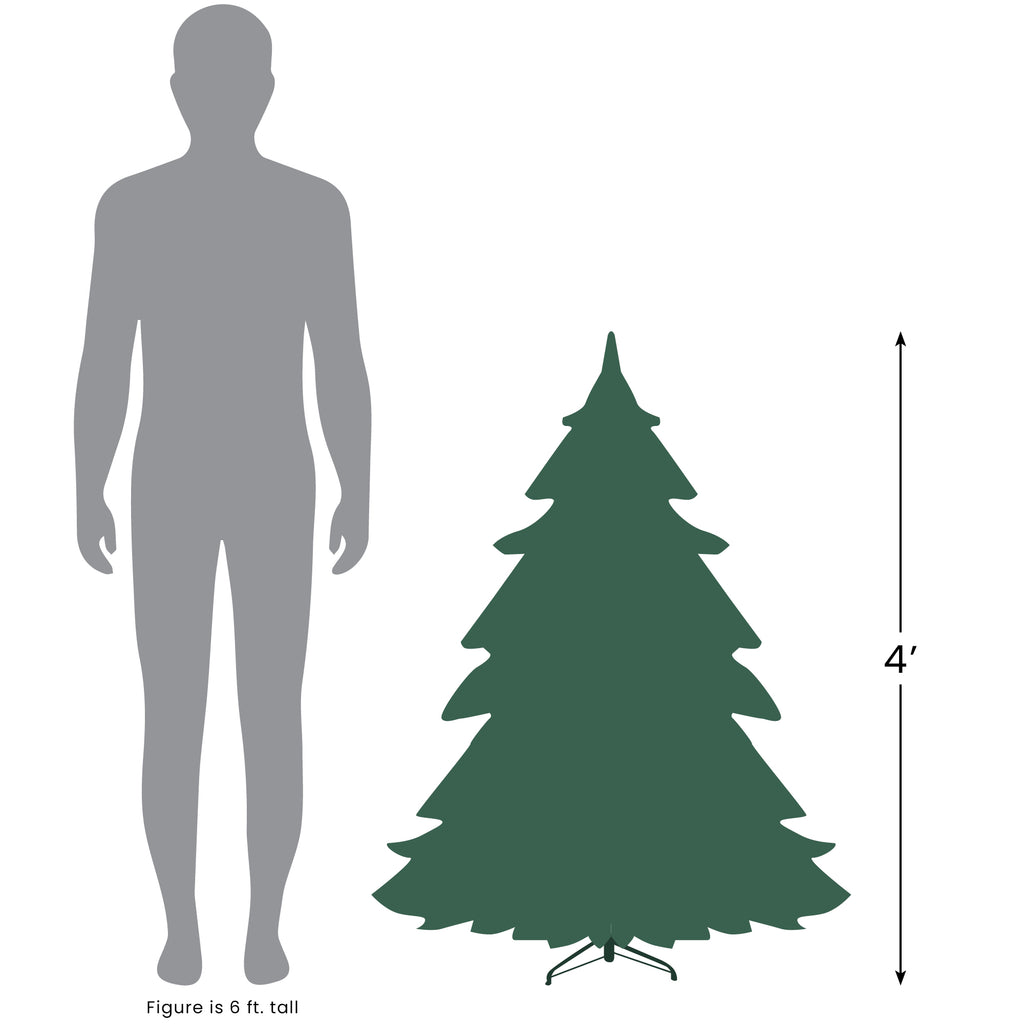 Pre-Lit Full Northern Pine Artificial Christmas Tree - 4' - Clear Lights