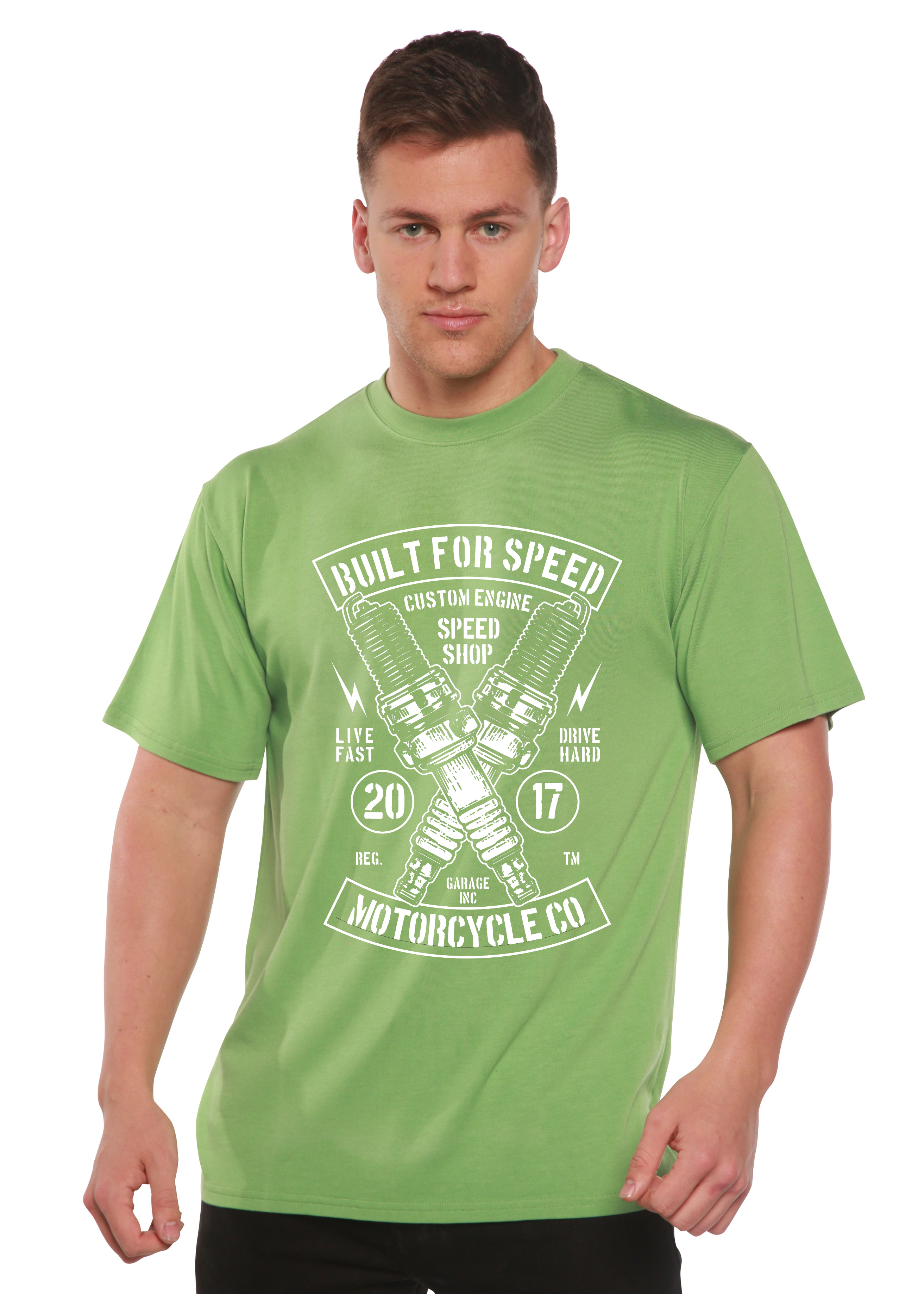 Built For Speed Men's Bamboo Viscose/Organic Cotton Short Sleeve Graphic T-Shirt