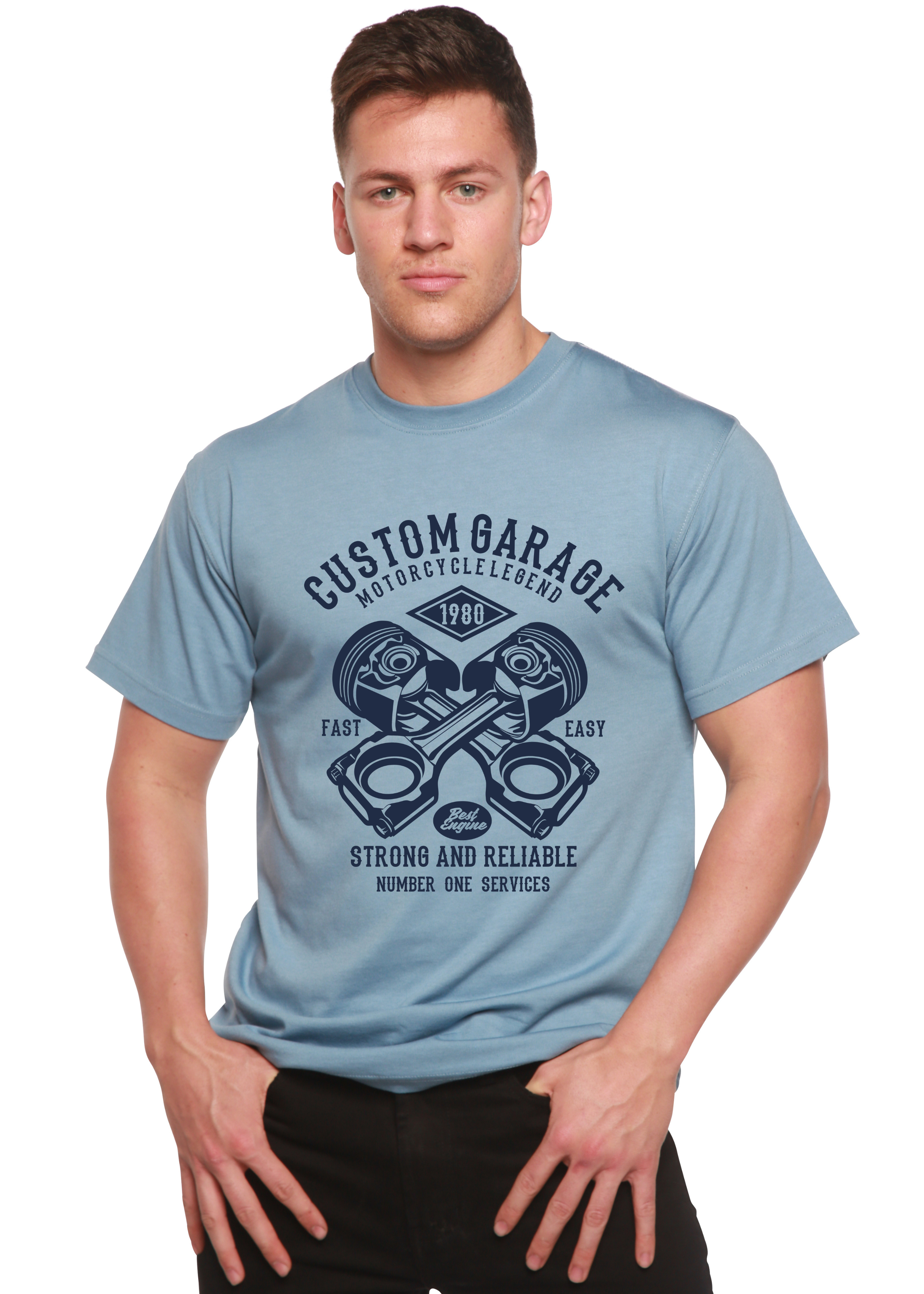 Custom Garage Men's Bamboo Viscose/Organic Cotton Short Sleeve Graphic T-Shirt