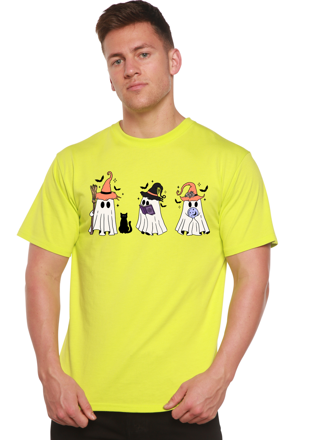 Halloween Boo Men's Bamboo Viscose/Organic Cotton Short Sleeve Graphic T-Shirt
