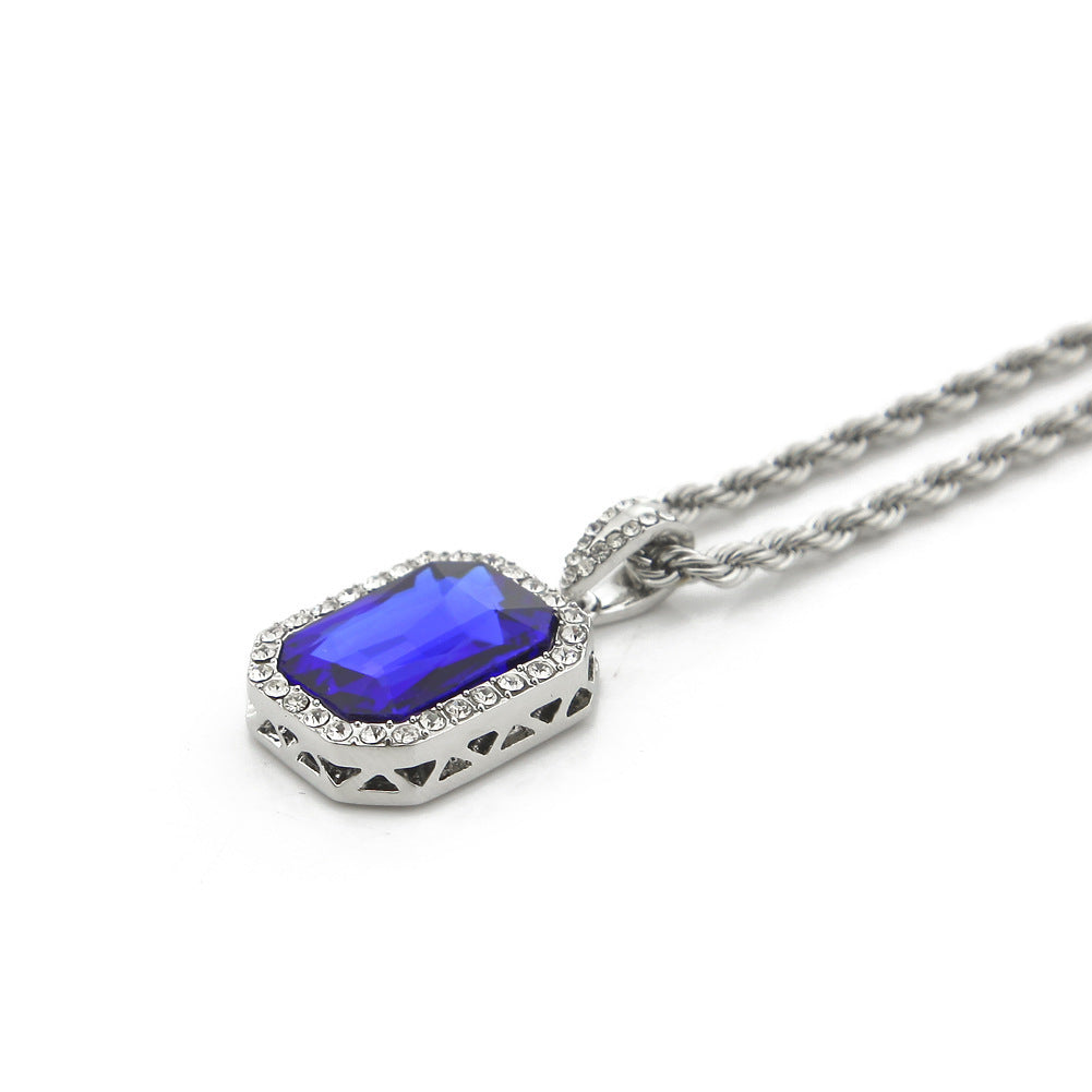 Hip-Hop Mini Diamond Pendant Necklace