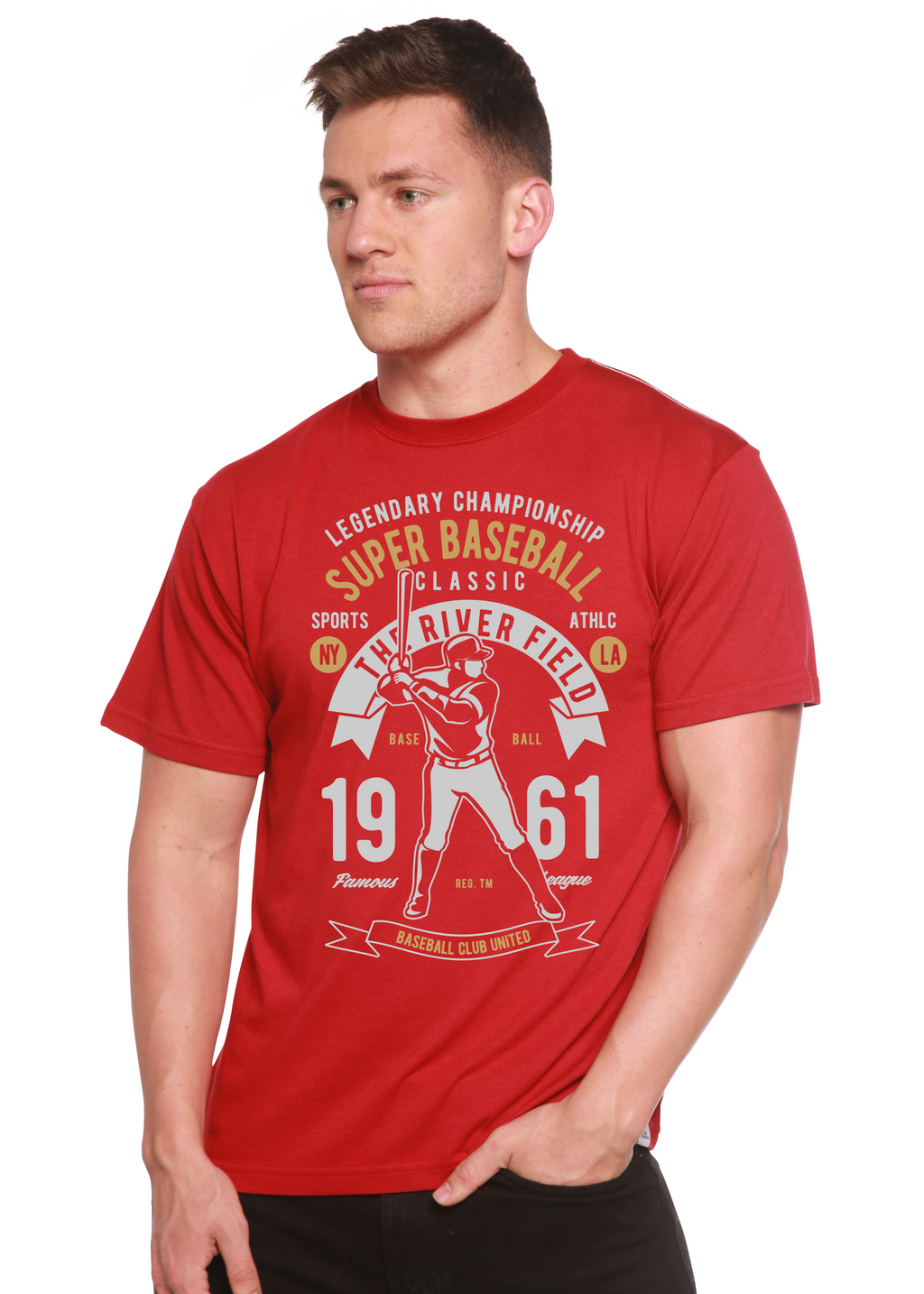 Super Baseball Spun Bamboo® Men's Bamboo Viscose/Organic Cotton Short Sleeve Graphic T-Shirt