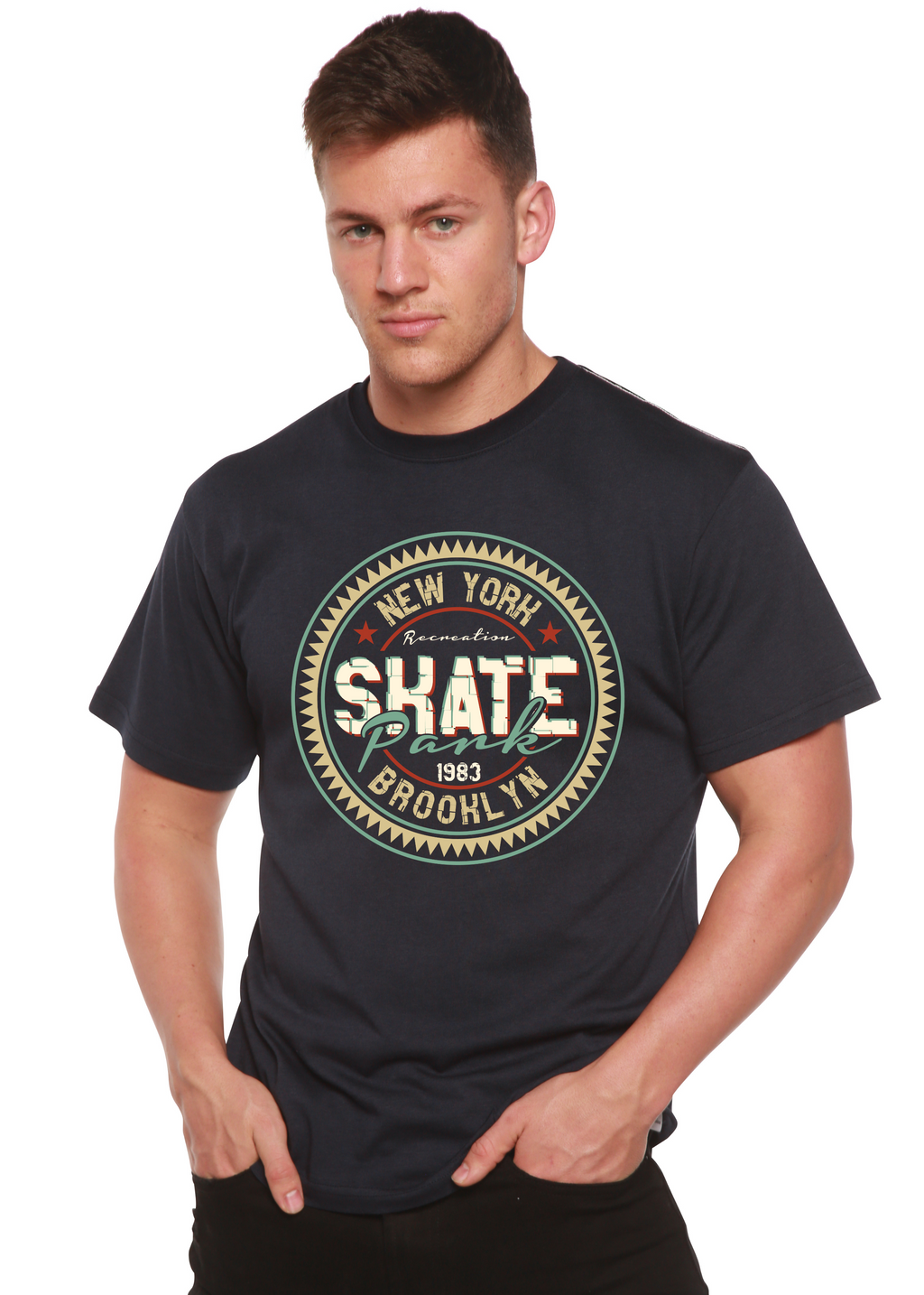 New York Skate Pank Men's Bamboo Viscose/Organic Cotton Short Sleeve Graphic T-Shirt