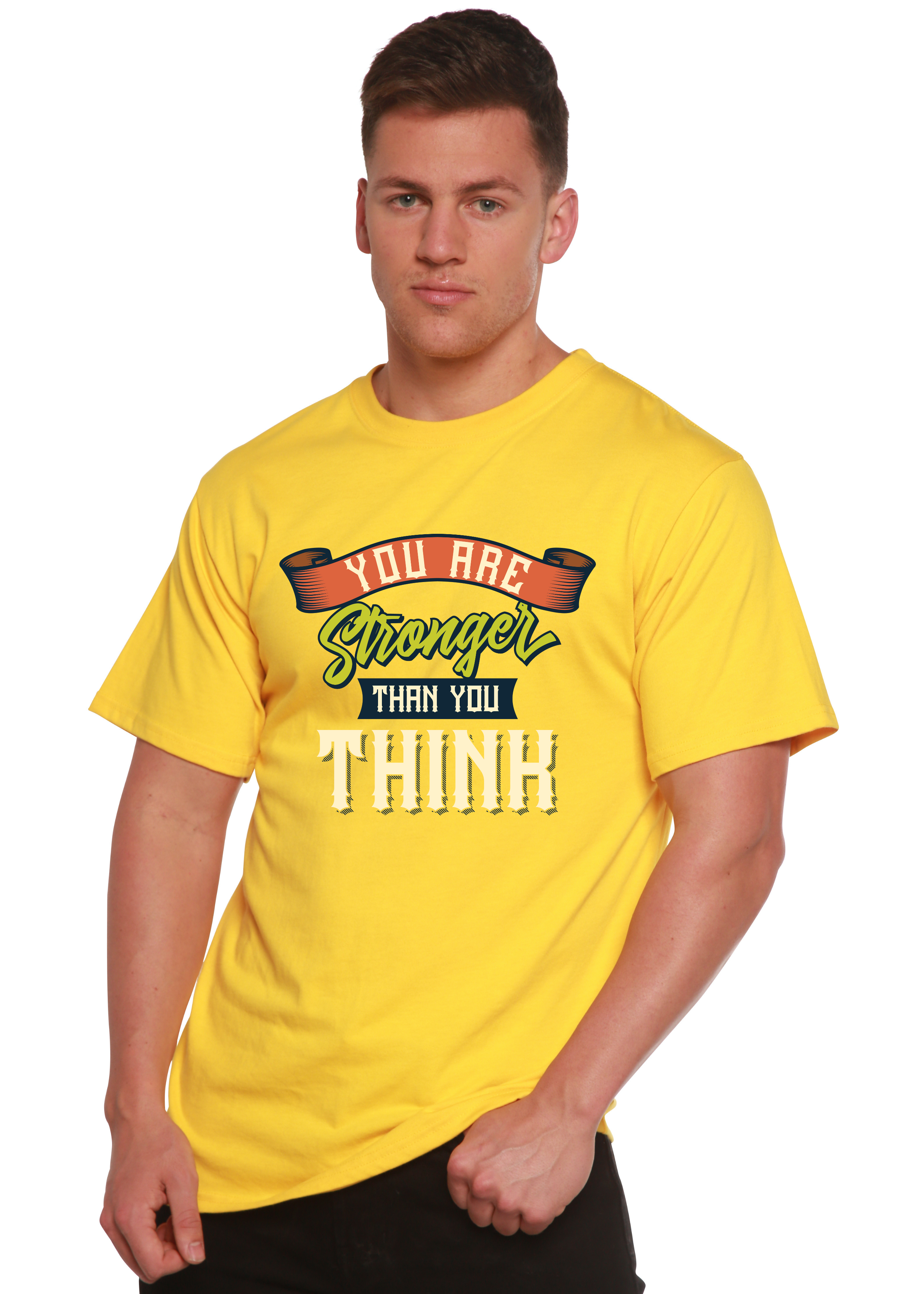 You Are Stronger Than You Think Men's Bamboo Viscose/Organic Cotton Short Sleeve Graphic T-Shirt