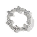 Hip-hop zircon colored infinite four-leaf clover bracelet