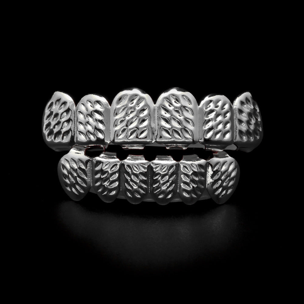 Hip-hop polished braces with gold electroplating