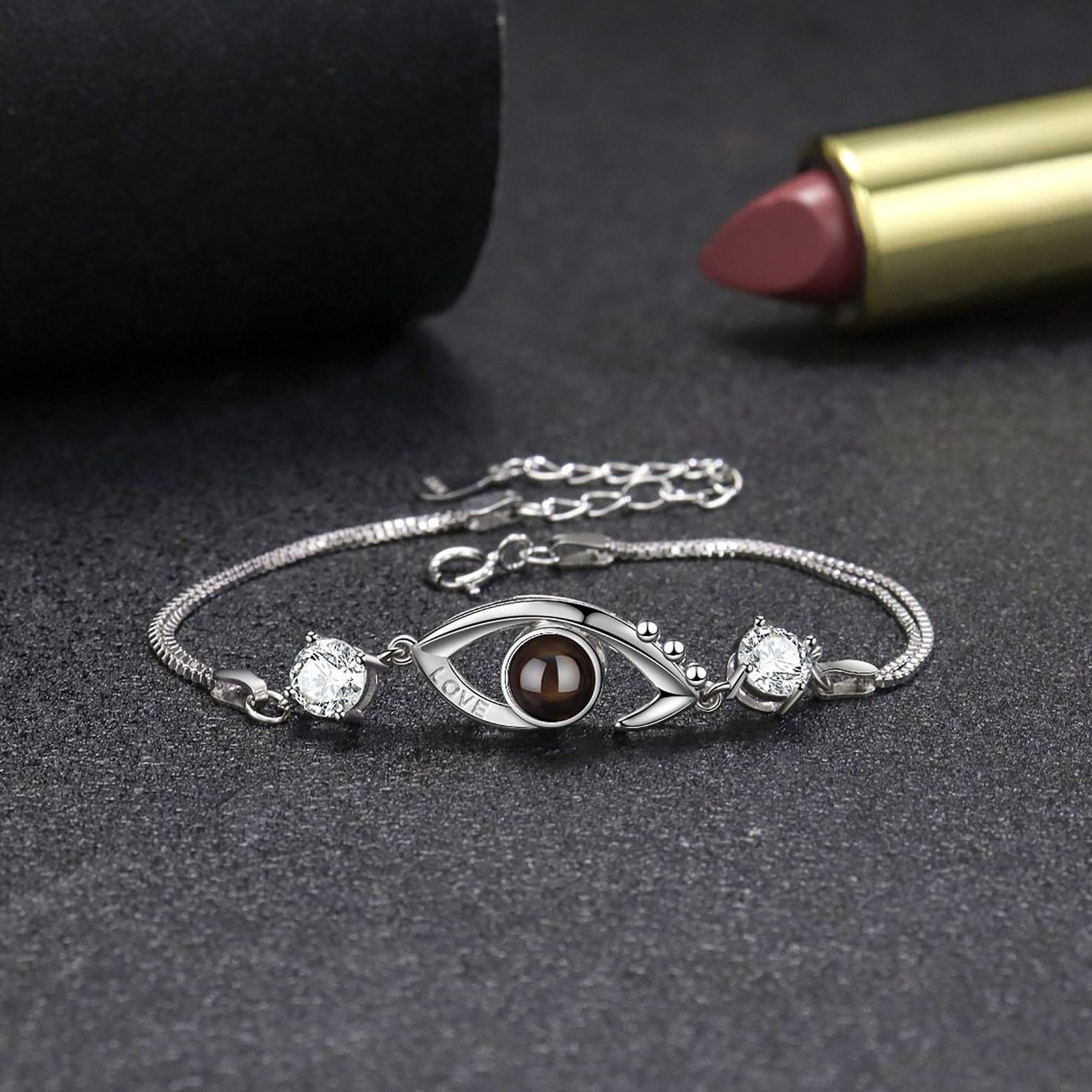 Customizable Photo EyesCircle Projection Bracelets Personalized  Couple Memorial Jewelr