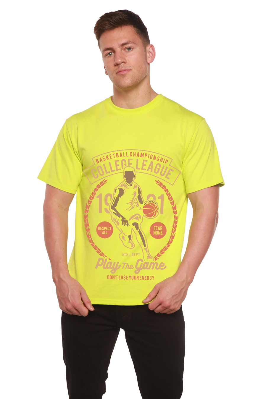 College League Men's Bamboo Viscose/Organic Cotton Short Sleeve Graphic T-Shirt